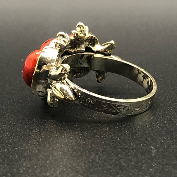 Vintage Red turquoise or red jasper adjustable ring - Picture 6 of 6